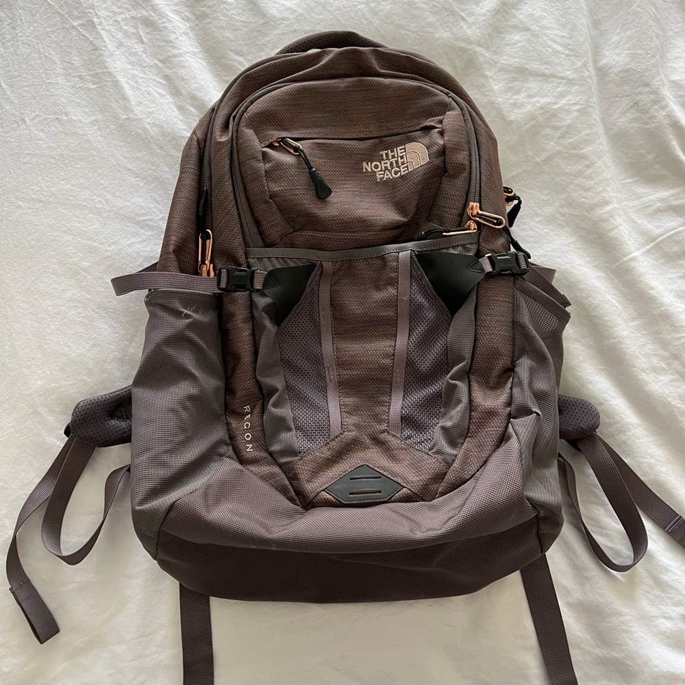 North Face Recon backpack in rose gold